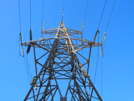 Safety of power facilities, high-voltage overhead power line, industrial facility with safety...