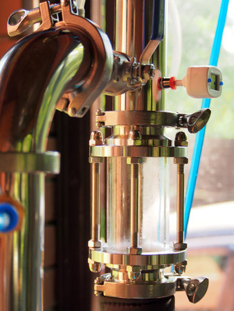 Details of the alembic, close-up. Making drinks, home hobbies, blanks.