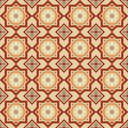 Tiles arabesque style pattern, usually used in tiles in Arabic countries, Spain, Portugal and other Mediterranean.のイラスト素材
