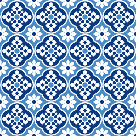 Portuguese style pattern, usually used in tiles in Spain, Portugal and other Mediterranean countriesのイラスト素材