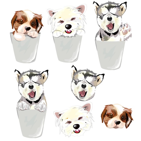 Dog in The cut cellectionのイラスト素材