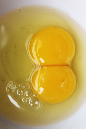 twin yolk eggの写真素材
