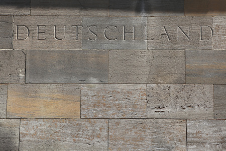 Deutschland (Germany). Word carved into the stone blocks.の写真素材