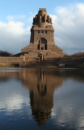 Monument to the Battle of the Nations (1813) designed by German architect Bruno Schmitz (1913) in Leipzig, Saxony, Germany.のeditorial素材