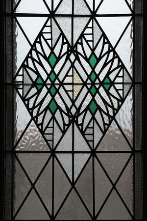 Art Nouveau stained glass window in Hradec Kralove, Czech Republic.のeditorial素材