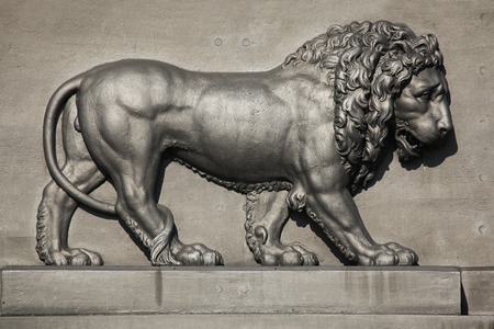 Lion. Memorial to Russian soldiers fallen in the Battle of Kulm (1813) in North Bohemia, Czech Republic.のeditorial素材