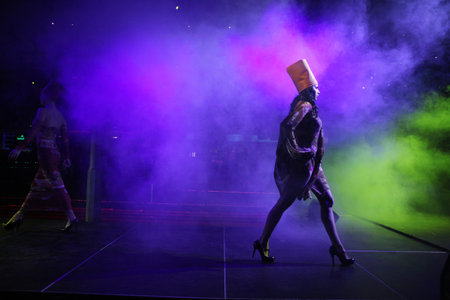 PRAGUE, CZECH REPUBLIC - MARCH 8, 2012: Female models walk the runway during a fashion show of...