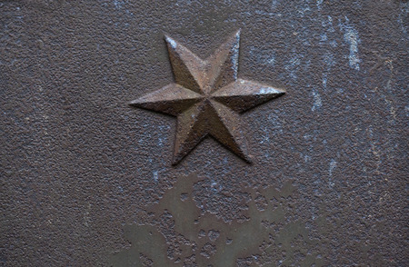 Iron cast hexagram. Decorative architectural element.の写真素材
