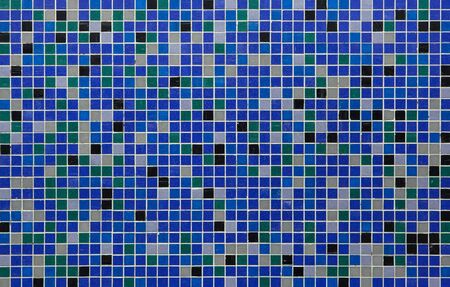 Blue mosaic tiles. Background texture.の写真素材
