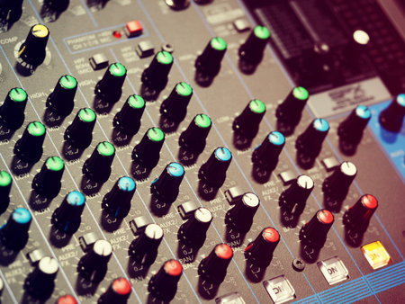 Music mixing control panel for parties