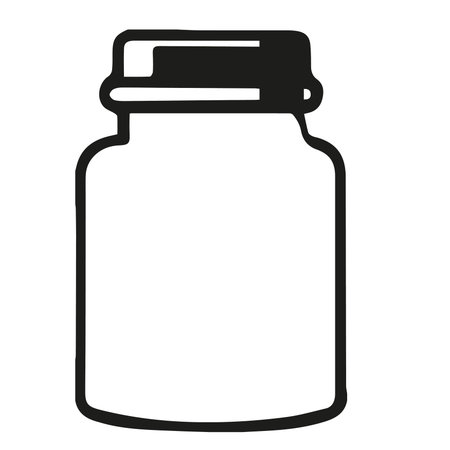 Glass jar icon. Simple illustration of glass jar icon for web design isolated on white backgroundの写真素材