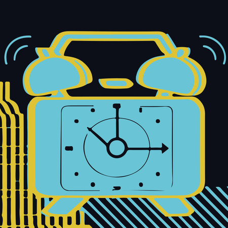 Retro alarm clock on the background of the car. illustration