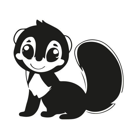 Squirrel icon in black style isolated on white background. Animal symbol stock illustration.の写真素材