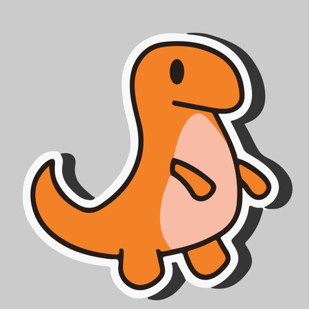 Cute Cartoon Dinosaur Icon. Sticker. Isolated.の素材