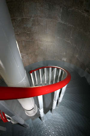 Spiral staircase inside lighthouseの写真素材
