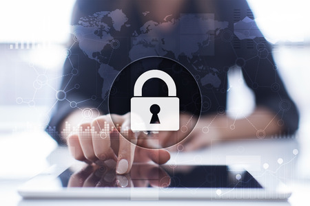 Cyber security, Data protection, information safety and encryption. internet technology and business...