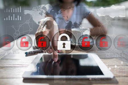 Cyber security, Data protection, information safety and encryption. internet technology and business...