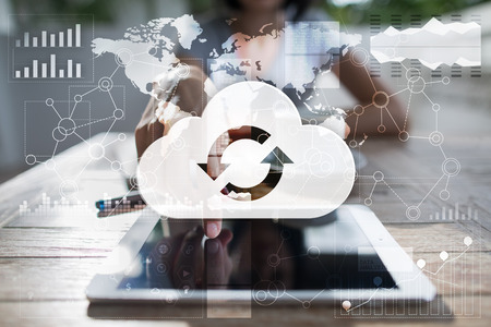Cloud technology. Data storage. Networking and internet service concept.