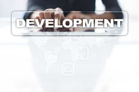 Development concept on virtual screen. Software. Personal.の写真素材