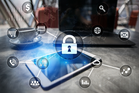 Cyber security, Data protection, information safety and encryption. internet technology and business...