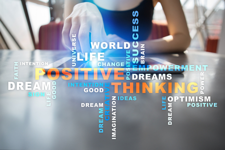 Positive thinking Life change. Business concept. Words cloud.の写真素材