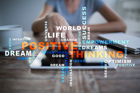 Positive thinking Life change. Business concept. Words cloud.の写真素材