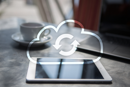 Cloud technology. Data storage. Networking and internet service concept.