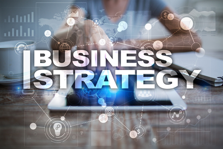 Business strategy concept on virtual screen.の写真素材