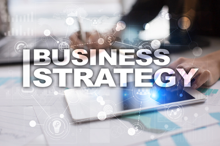 Business strategy concept on virtual screen.の写真素材
