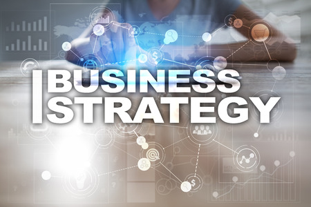 Business strategy concept on virtual screen.の写真素材