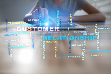 Customer relationship management concept. Words cloud.の写真素材