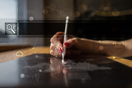 Empty Search bar. Web site, URL. Business, internet and technology concept.の写真素材