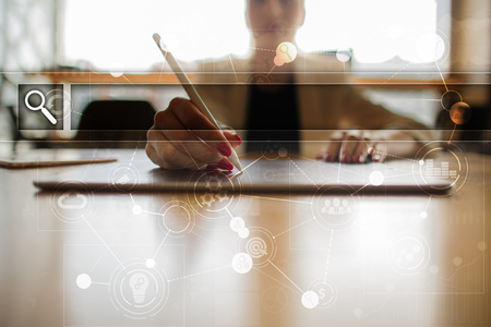 Empty Search bar. Web site, URL. Business, internet and technology concept.の写真素材