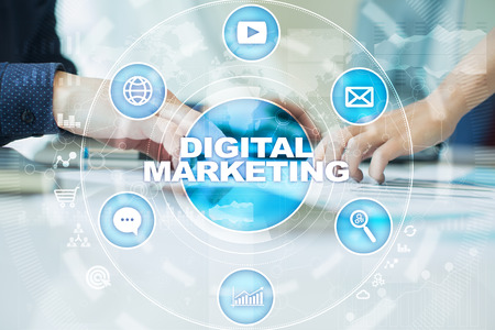 DIgital marketing technology concept.. Internet. Online. Search Engine Optimisation. SEO. SMM. Advertising.の写真素材