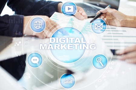 DIgital marketing technology concept.. Internet. Online. Search Engine Optimisation. SEO. SMM. Advertising.の写真素材