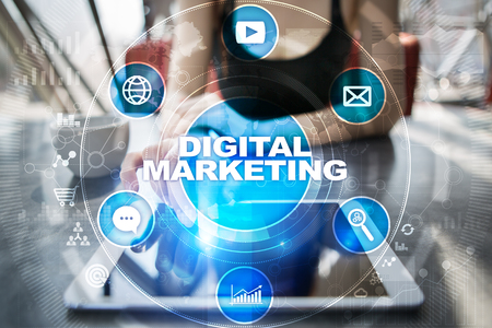 DIgital marketing technology concept.. Internet. Online. Search Engine Optimisation. SEO. SMM. Advertising.の写真素材