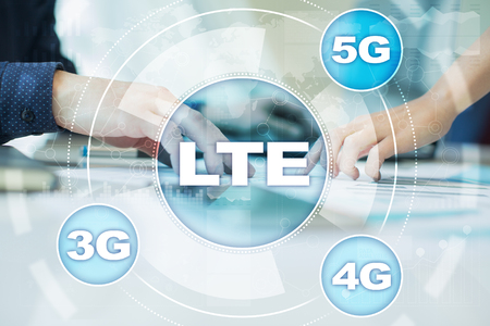 LTE networks. 5G mobile internet and technology concept.