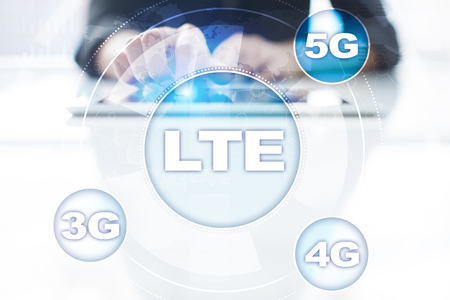 LTE networks. 5G mobile internet and technology concept.