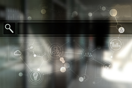 Empty Search bar. Web site, URL. Business, internet and technology concept.の写真素材