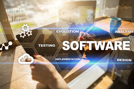 Software development. Data Digital Programs System Technology Concept