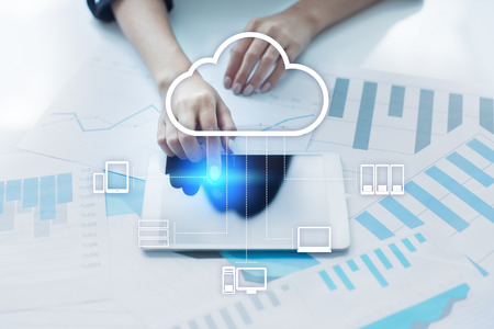 Cloud technology. Data storage. Networking and internet service concept.