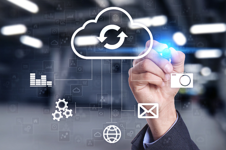 Cloud technology. Data storage. Networking and internet service concept.