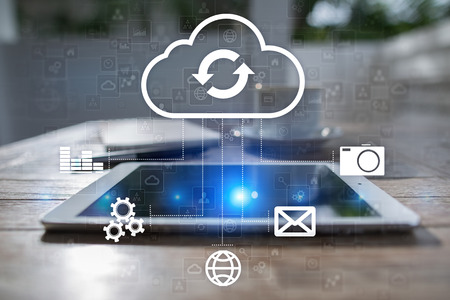 Cloud technology. Data storage. Networking and internet service concept.