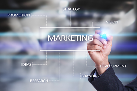 Marketing business concept on virtual screen.の写真素材