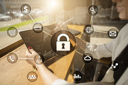 Cyber security, Data protection, information safety and encryption. internet technology and business...