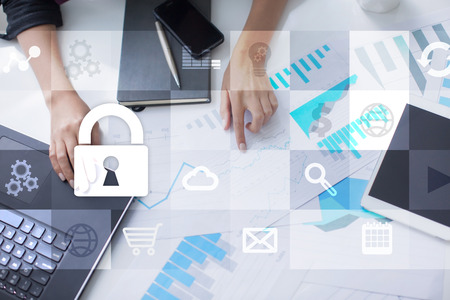 Data protection and cyber security concept.