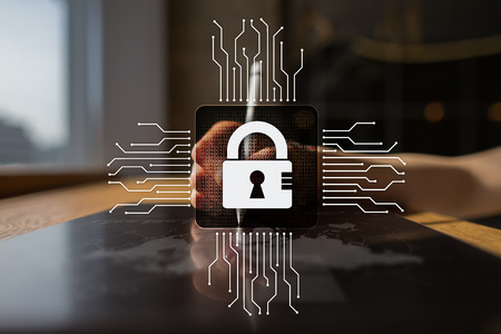 Cyber security, Data protection, information safety and encryption. internet technology and business...