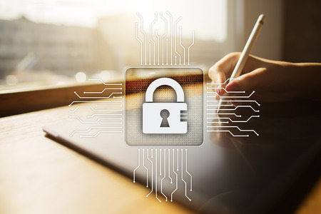 Cyber security, Data protection, information safety and encryption. internet technology and business...