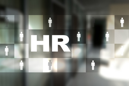 Human resource management, HR, recruitment, leadership and teambuilding. Business and technology concept.の写真素材