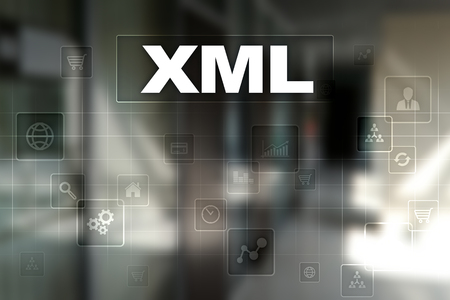 XML. Web development. Internet and technology concept.の写真素材